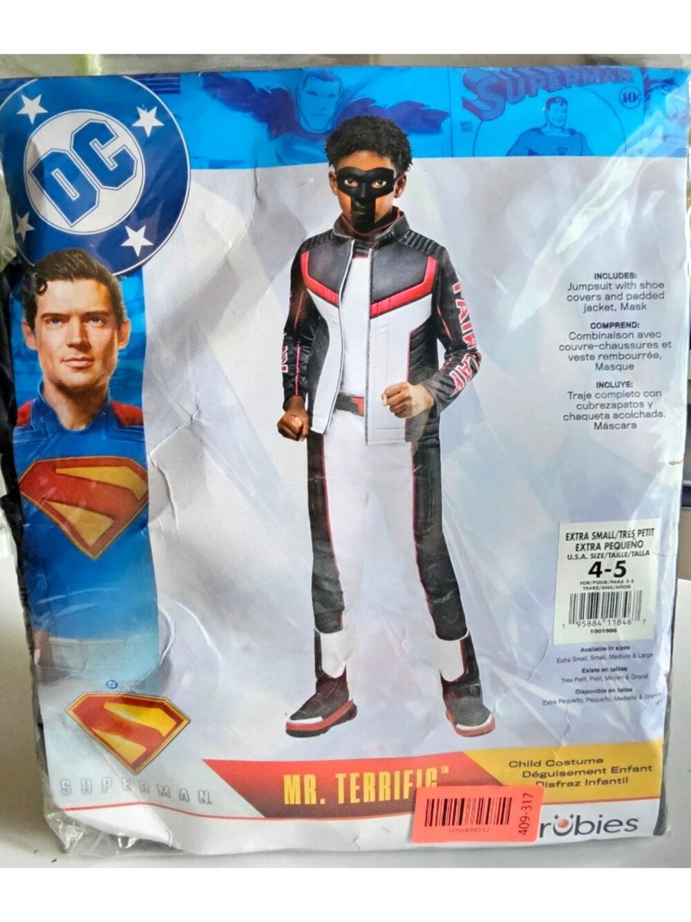 Superman Mr Terrific Costume Boys 4-5 Mask DC Comics Justice League Rubies NEW